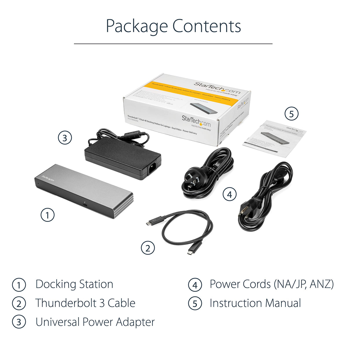 StarTech.com Dual 4K Monitor Thunderbolt 3 Dock with DisplayPort, HDMI & VGA - 85W Power Delivery + Charging - Mac & Windows (TB3DK2DHV)