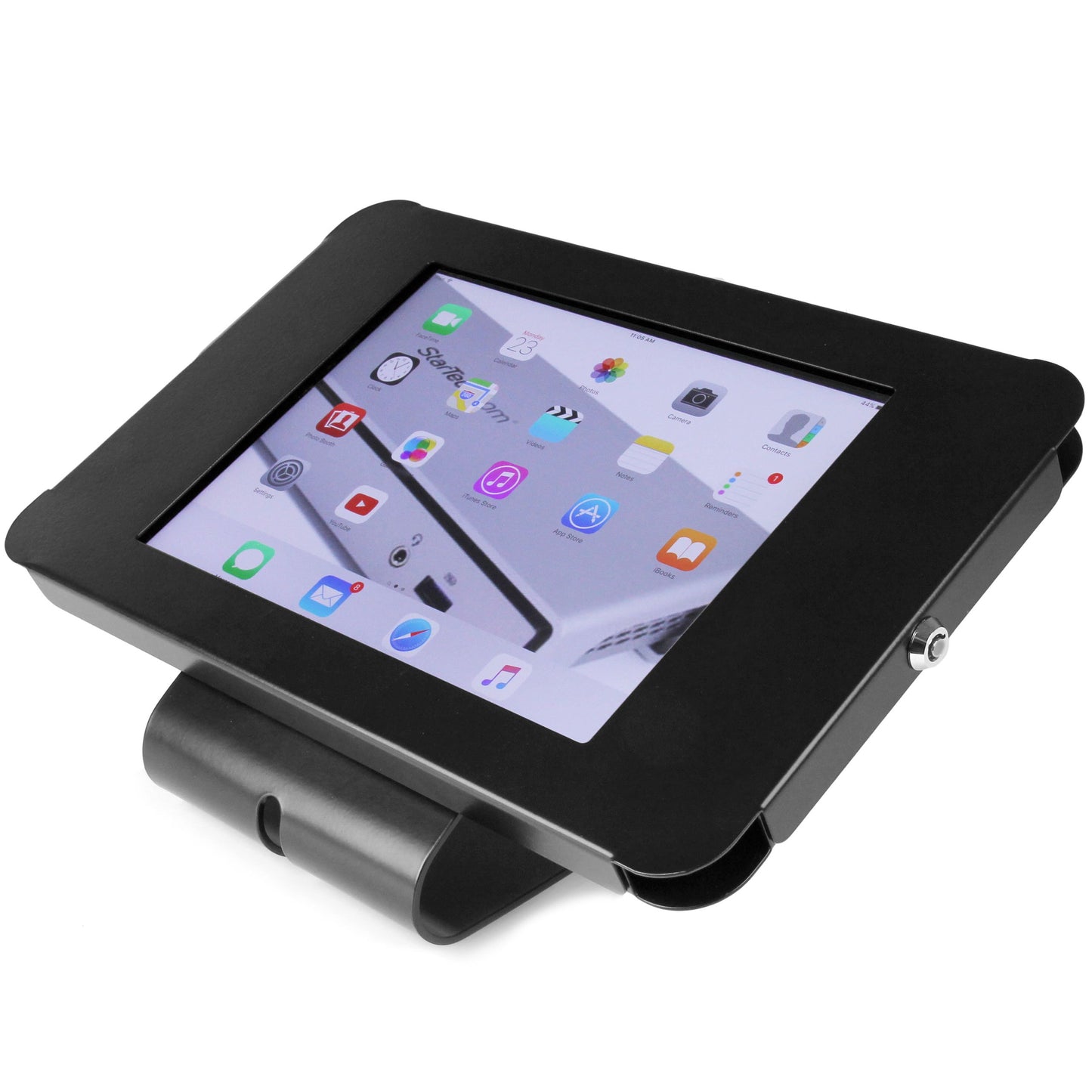 StarTech.com Secure Tablet Enclosure Stand- Lockable Anti Theft Steel Desk or Wall Mount for 9.7" iPad / Tablet - VESA Compatible (SECTBLTPOS)