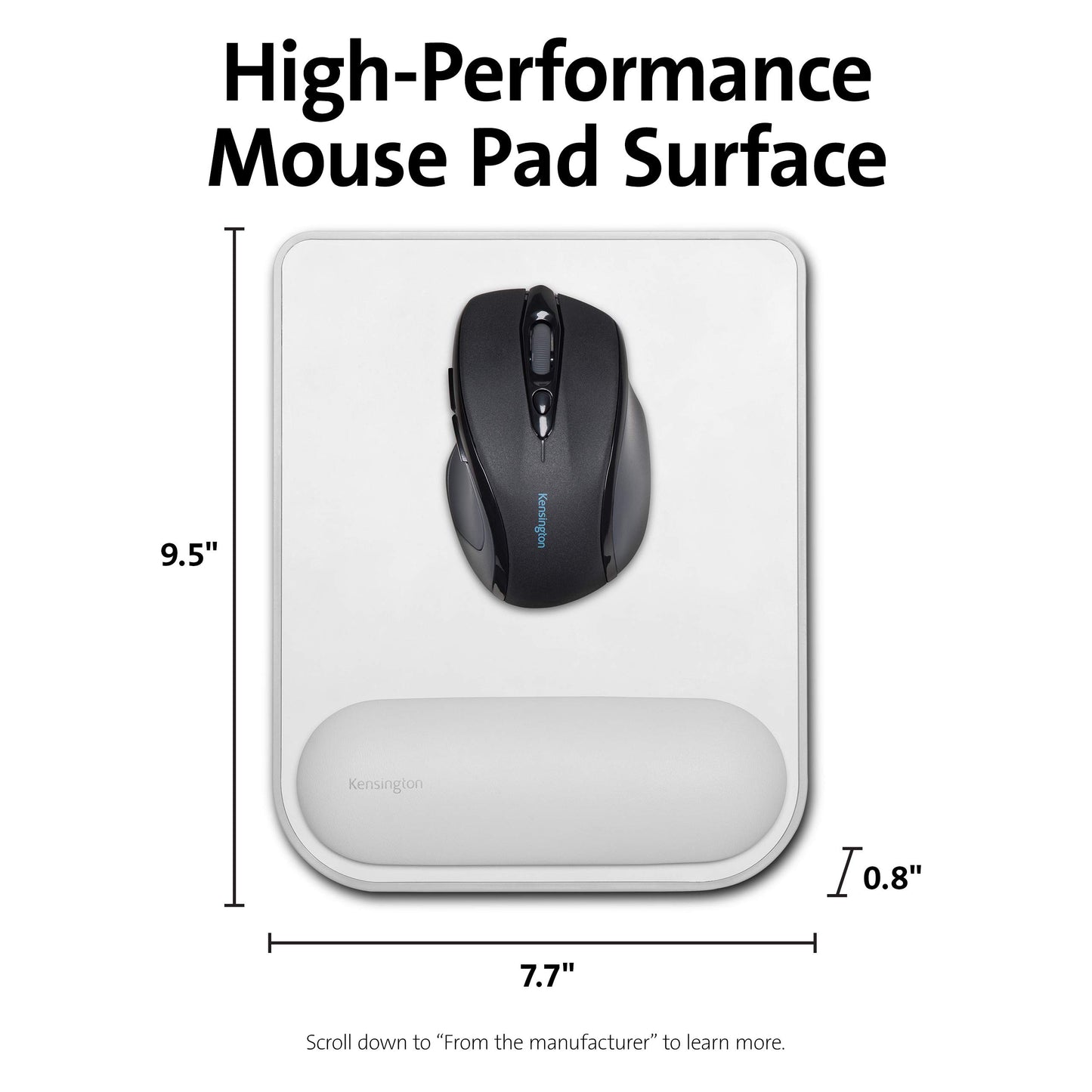 Mousepad with ErgoSoft Wrist Rest for Standard Mouse-Gray