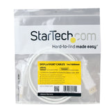 StarTech.com 1m 3 ft White Mini DisplayPort to DisplayPort 1.2 Adapter Cable M/M - DisplayPort 4k with HBR2 Support - Mini DP to DP Cable (MDP2DPMM1MW)