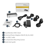 StarTech.com Dual Monitor USB C Dock - 4K - Dual DisplayPort - 2.5in SSD / HDD Bay - with Power Delivery - Laptop Docking Station (MST30C2HDPPD)