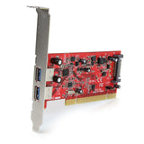 StarTech.com 2 Port PCI SuperSpeed USB 3.0 Adapter Card with SATA Power - Dual Port PCI USB 3 Controller Card (PCIUSB3S22)