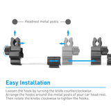Macally Car Headrest Mount Holder for Apple iPad Pro/Air/Mini, Tablets, Nintendo Switch, iPhone, Smartphones 4.5" to 10" Wide with Dual Adjustable Positions and 360° Rotation (HRMOUNTPRO)