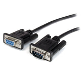 StarTech.com DB9 RS232 Serial Extension Male to Female Cable, 2m, Black (MXT1002MBK)