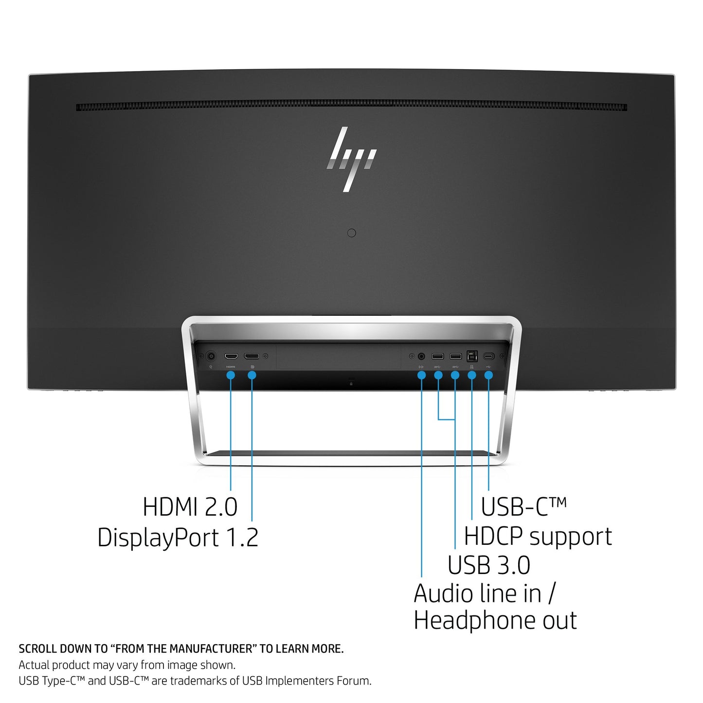 HP ENVY 34 Curved Display Ultra WQHD Curved Monitor with AMD Freesync Technology, Webcam and Audio by Bang & Olufsen (Black/Silver)