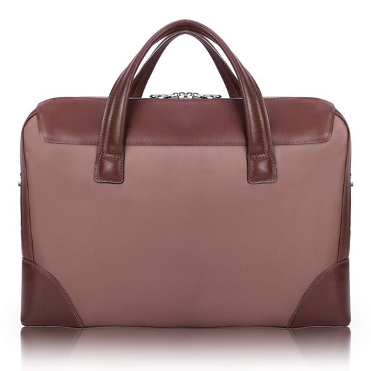 McKlein 18564 USA Harpswell 17" Nylon Dual Compartment Laptop Briefcase Khaki
