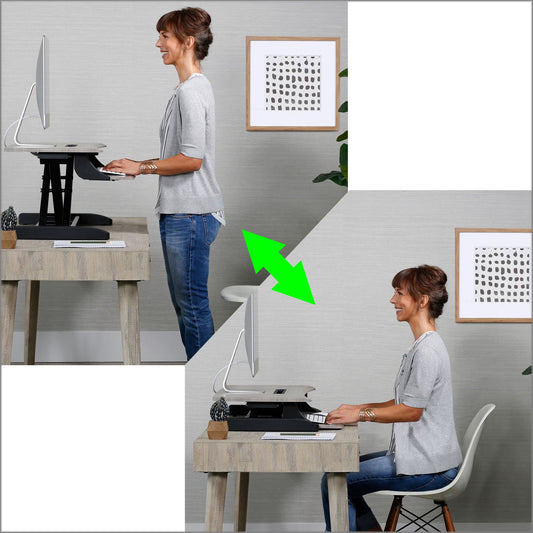 Ergotron 33-458-917 WorkFit-Z Mini Sit-Stand Desktop Standing Desk Converter - Compact Surface