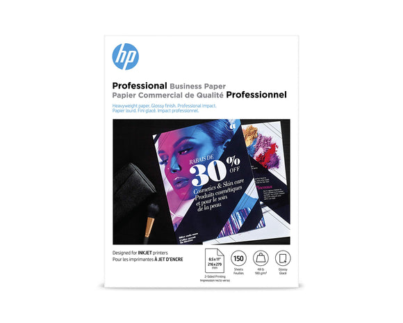 HP Brochure Paper, Glossy (150 Sheets, 8.5 x 11 Inches, 180 g) 92 Brightness
