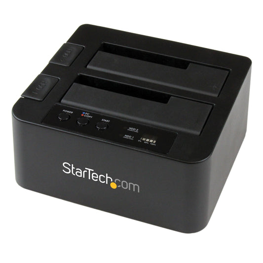 StarTech.com Dual Bay USB 3.0/ eSATA Hard Drive Duplicator Dock for 2.5" & 3.5" SATA SSD HDD with UASP (6Gbps) - Standalone Docking Station (SDOCK2U33RE)