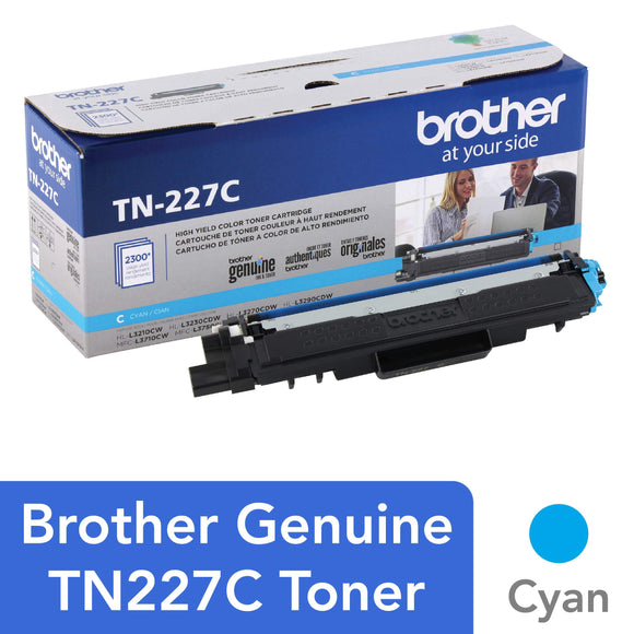 Brother Genuine TN227C, High Yield Toner Cartridge,  Replacement Cyan Toner, Page Yield Up to 2,300 Pages, TN227, Amazon Dash Replenishment Cartridge