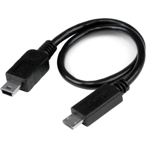 StarTech.com 8in USB OTG Cable - Micro USB to Mini USB - M/M - USB OTG Mobile Device Adapter Cable - 8 inch (UMUSBOTG8IN)