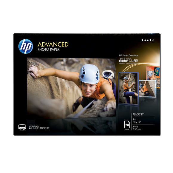 HP Photo Paper Advanced, Glossy, (13x19 inch), 20 sheets