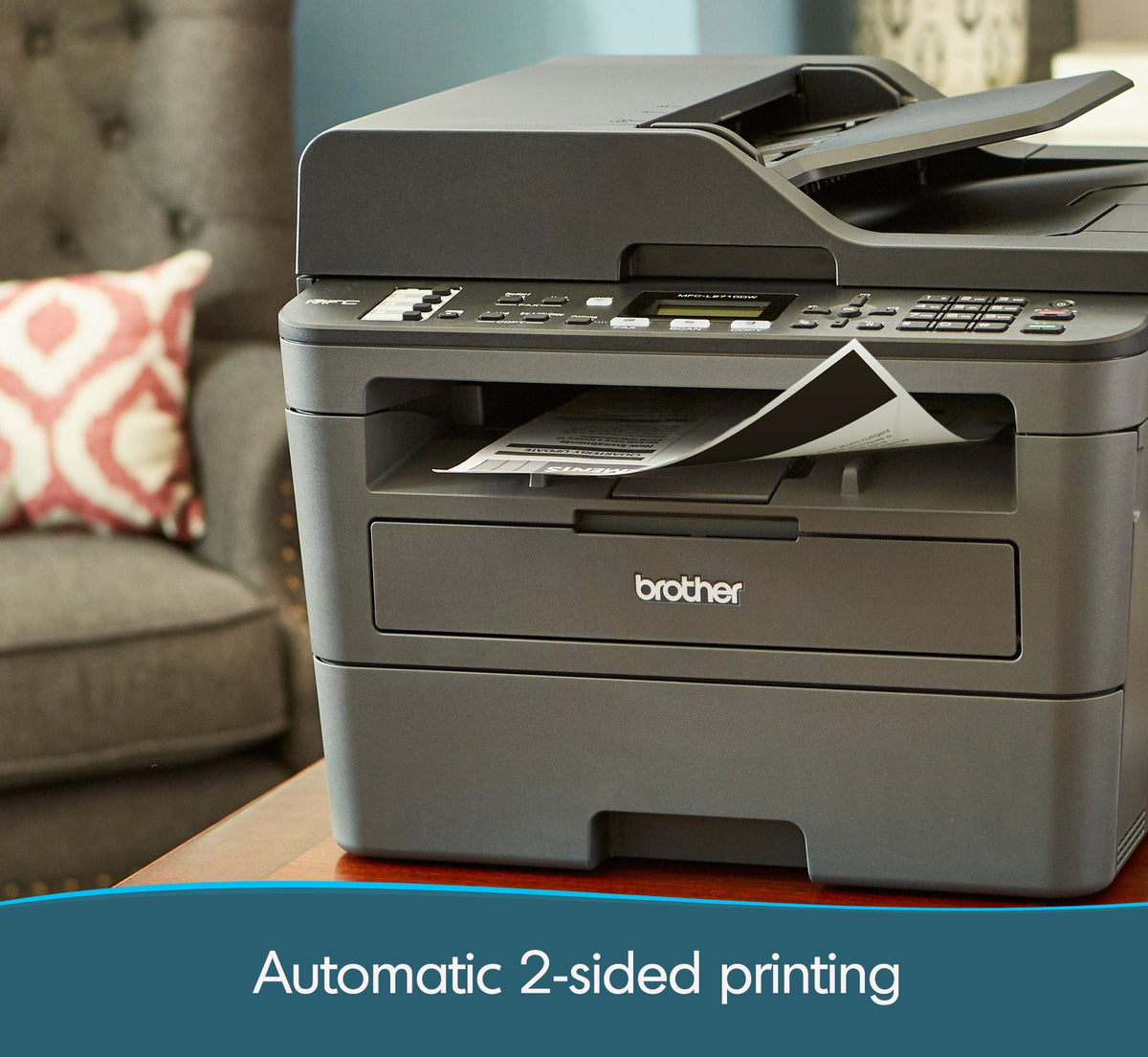 Brother MFCL2710DW Wireless Monochrome Printer with Scanner, Copier & Fax, Black