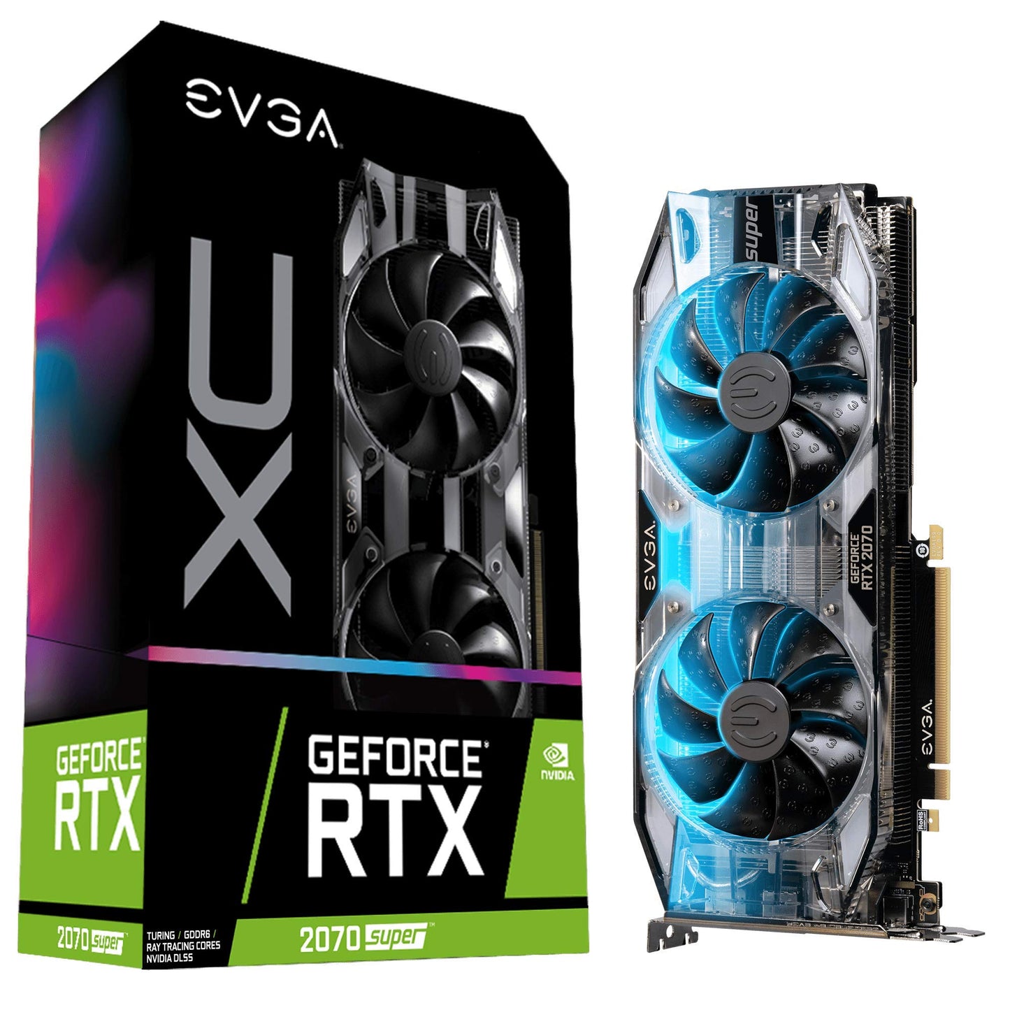 EVGA GeForce RTX 2070 Super XC Gaming, 8GB GDDR6, Dual HDB Fans, RGB LED, Metal Backplate, 08G-P4-3172-KR
