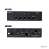 StarTech.com Multi-Input HDBaseT Extender Kit - Built-in Switch and Video Scaler - DisplayPort HDMI and VGA Over CAT6 or CAT5 (ST121HDBTSC)