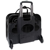 McKlein 94985 USA Willowbrook 15" Leather Patented Detachable -Wheeled Ladies' Laptop Briefcase Black