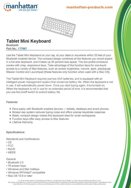 Keyboard Tablet Mini