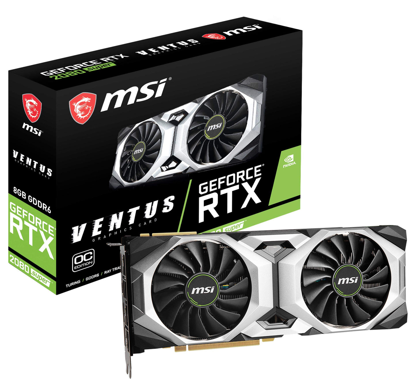 MSI Gaming GeForce RTX 2080 Super 8GB GDRR6 256-Bit HDMI/DP Nvlink Torx Fan Turing Architecture Overclocked Graphics Card (RTX 2080 Super Ventus OC)