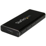 STARTECH USB 3.1 Gen 2 mSATA Drive Enclosure, Half-Size, Aluminum (SMS1BMU313), Black & Silver