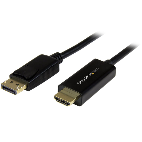 StarTech.com DisplayPort to HDMI Converter Cable - 3 ft (1m) - DP to HDMI Adapter with Built-in Cable - (M/M) Ultra HD 4K (DP2HDMM1MB)
