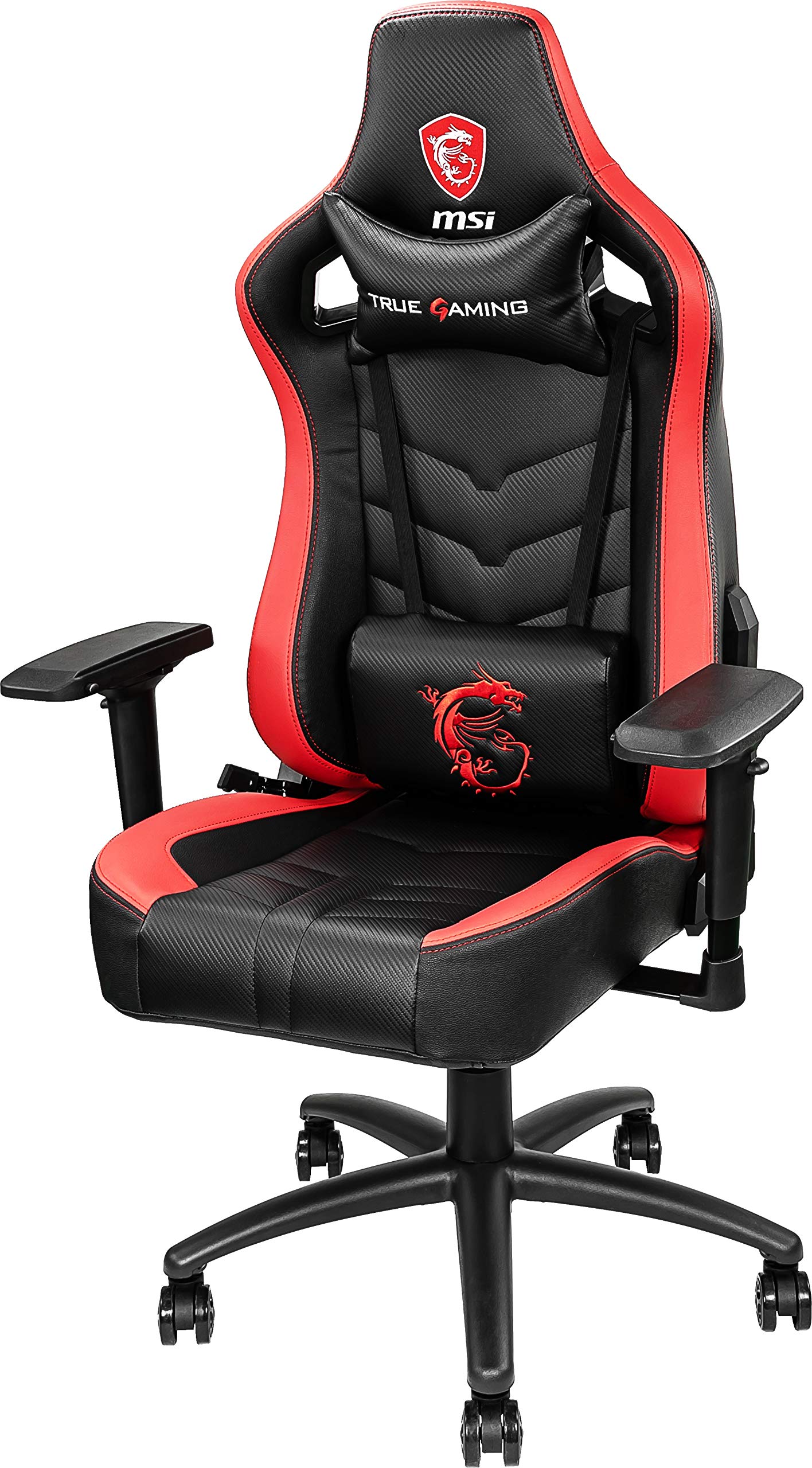 MSI MAG CH110 Gaming Chair Ergonomic Office Chair with Steel Frame Support, Breathable Molded Foam, 180-Degree Reclinable, 4D Multi-Adjustable Armrests, Headrest Pillow and Lumbar Cushion Included