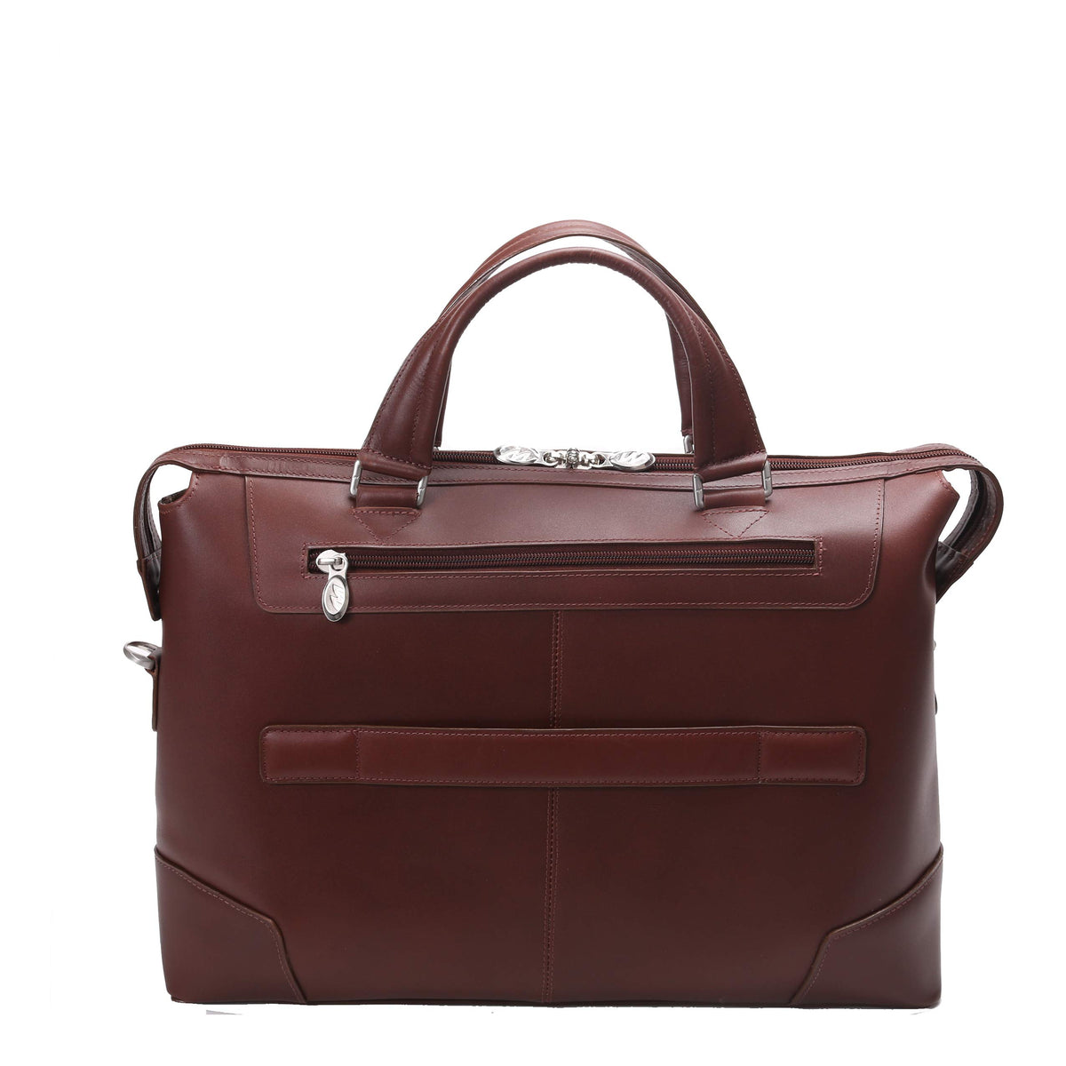 McKlein Arcadia, Top Grain Cowhide Leather, Slim Laptop Briefcase, Brown (88764)
