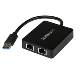 StarTech.com USB32000SPT USB 3.0 to Dual Port Gigabit Ethernet Adapter NIC with USB Port