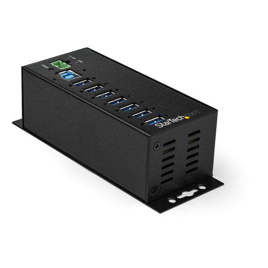 StarTech.com 7-Port Industrial USB 3.0 Hub with External Power Adapter - ESD & 350W Surge Protection (HB30A7AME)