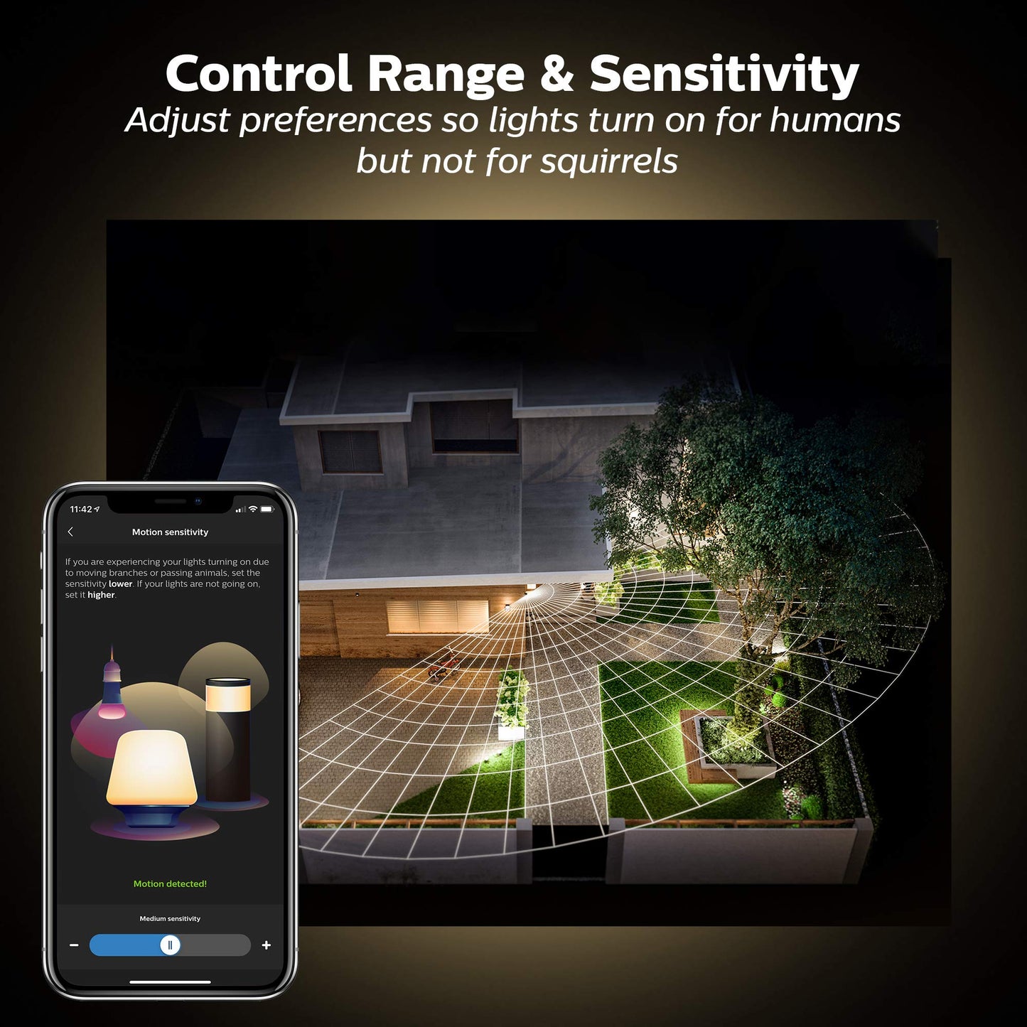 Philips Hue 541730 Outdoor Motion Sensor, Black & White