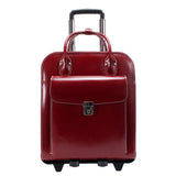 McKlein 96496 USA la Grange 15" Leather Vertical Patented Detachable -Wheeled Ladies' Laptop Briefcase Red