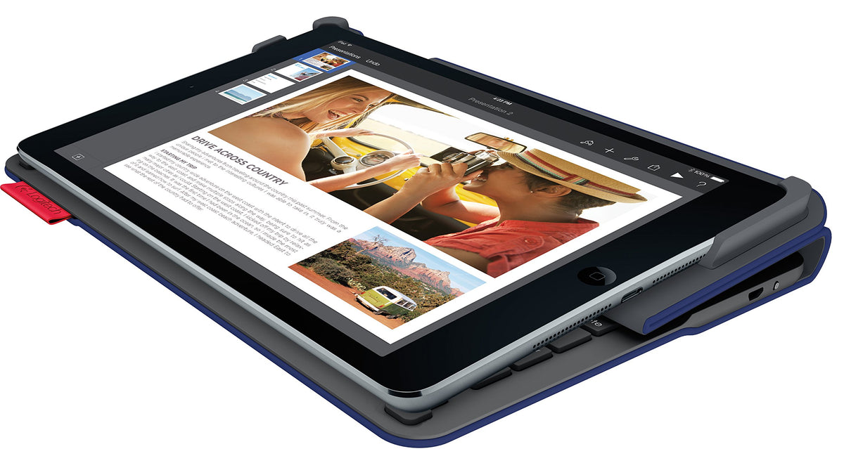 Logitech Type+ Protective Case with Integrated Keyboard for iPad Air 2, Dark Blue - Smooth Surface