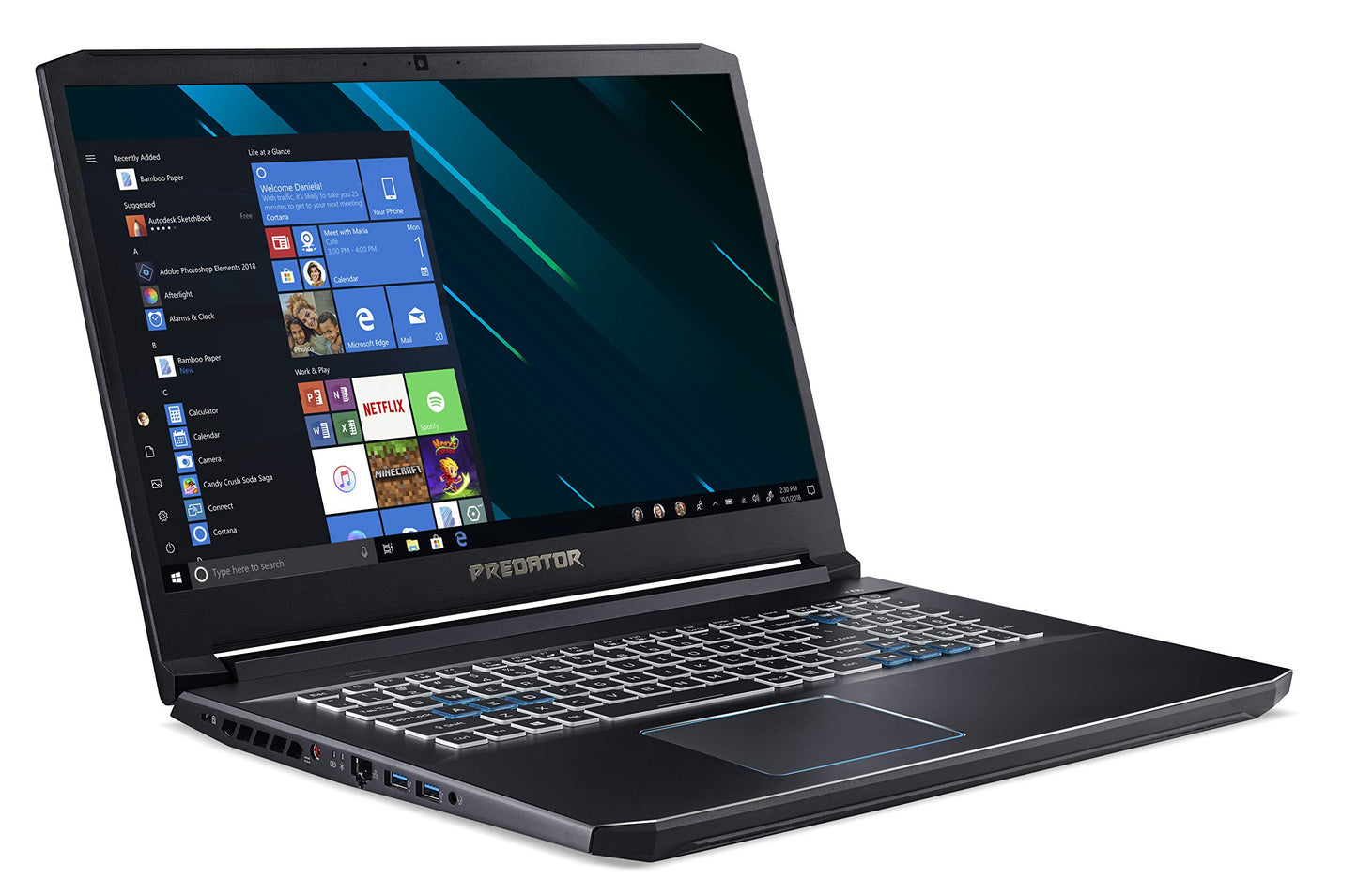 Acer Predator Helios 300, 17.3" FHD IPS 144hz, Ci7 9750H, 16GB , 512GB SSD, RTX 2060, Windows 10 English Laptop, Black