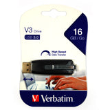Verbatim 16GB USB 3.0 Store 'n' Go V3 Flash Drive - Cap-Less & PC/Mac Compatible - Gray