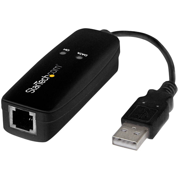 StarTech.com (USB56KEMH2) 56K USB Dial-up & Fax Modem - V.92, External - Hardware Based USB Modem - Transfer rates up to 56Kbps (data) / 14.4Kbps (fax)