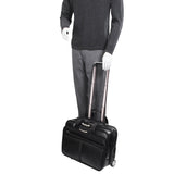 McKlein 87855 USA Bowery 15" Leather Wheeled Laptop Briefcase Black