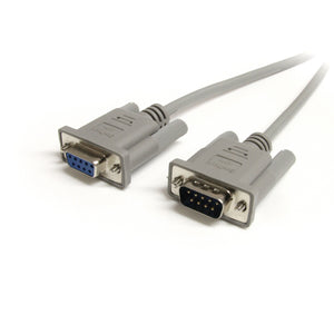 StarTech.com MXT1003 Straight Through Serial Cable-DB9 Male to Female Serial Extension Cable, 3-Feet (Gray)