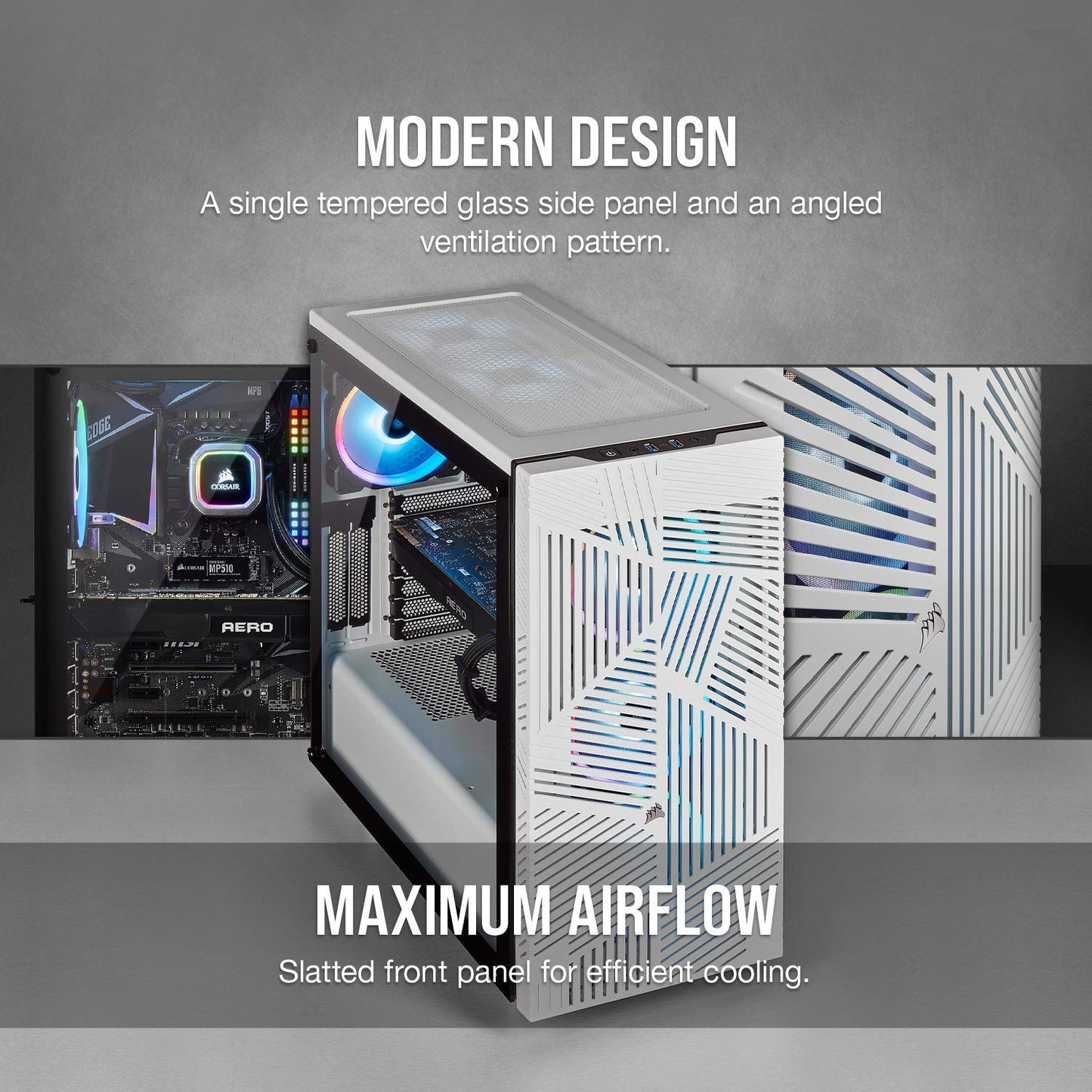 Corsair 275R Airflow Tempered Glass Mid-Tower Gaming Case, White
