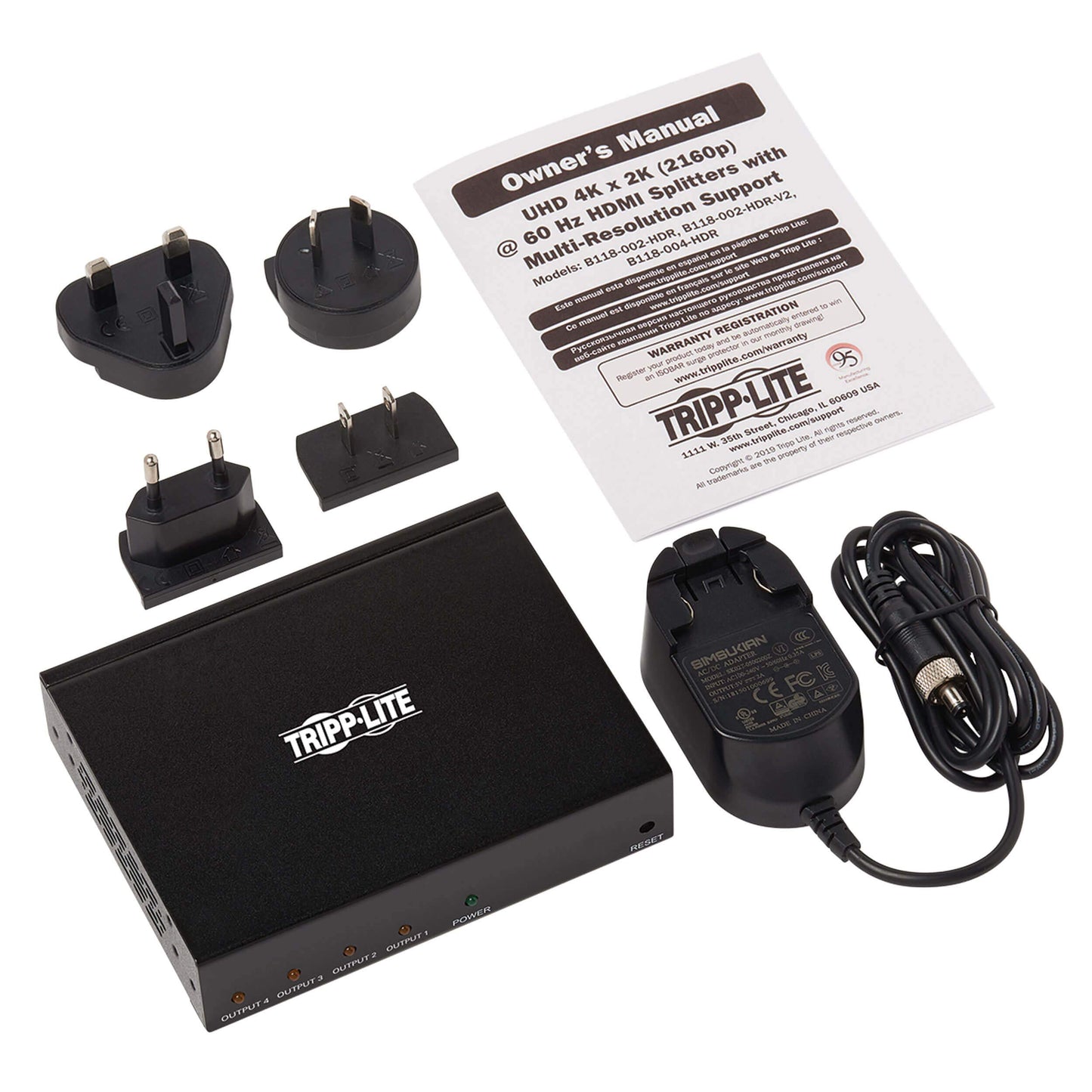 HDMI Splitter 4-Port 4K @ 60Hz Multi-Resolution Support HDR TAA