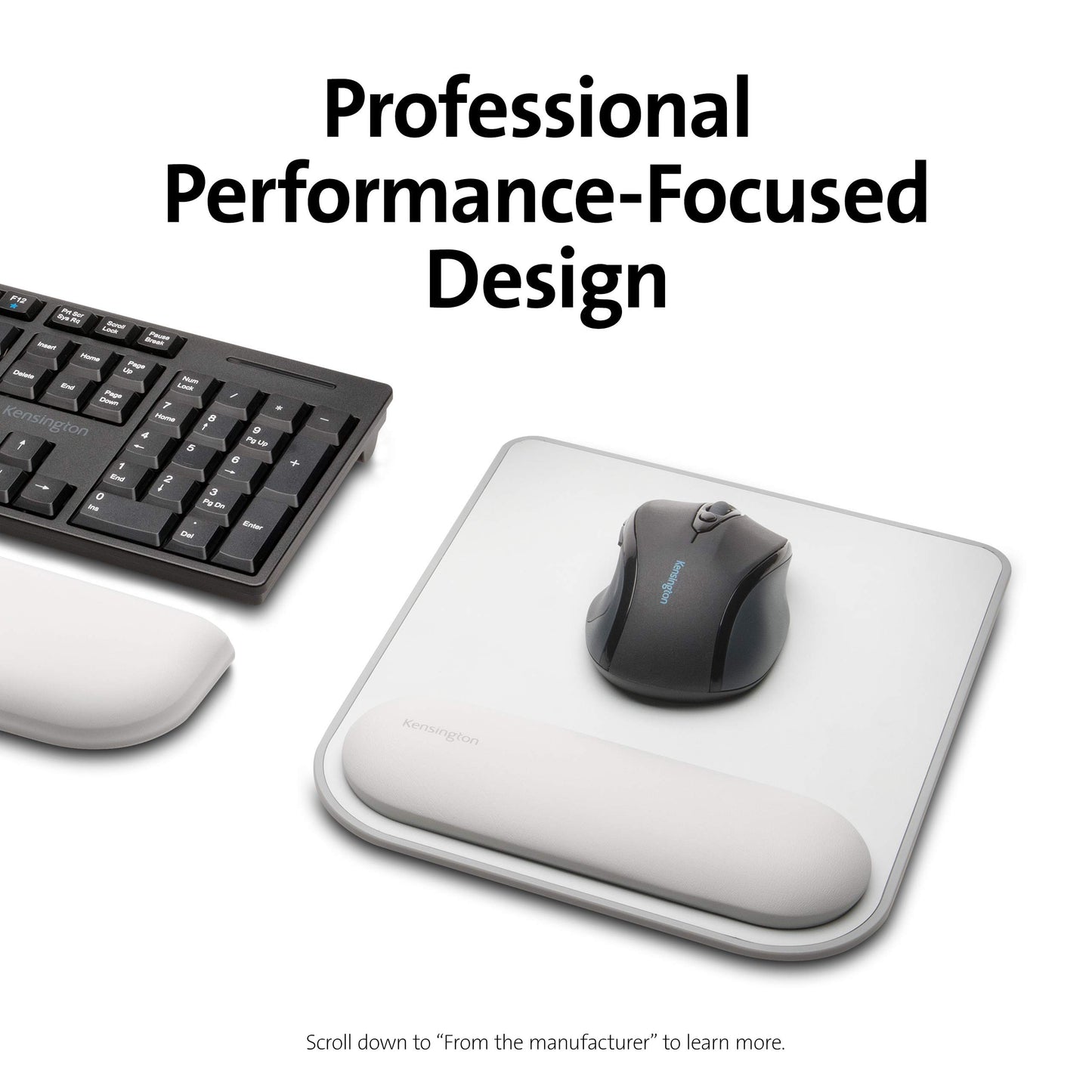 Mousepad with ErgoSoft Wrist Rest for Standard Mouse-Gray