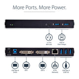 StarTech.com Dual Monitor USB 3.0 Docking Station w/ DVI to VGA & HDMI Adapters, 5x USB 3.0 & Audio - Vertical DVI Dock for Mac & Windows (USB3SDOCKDD)