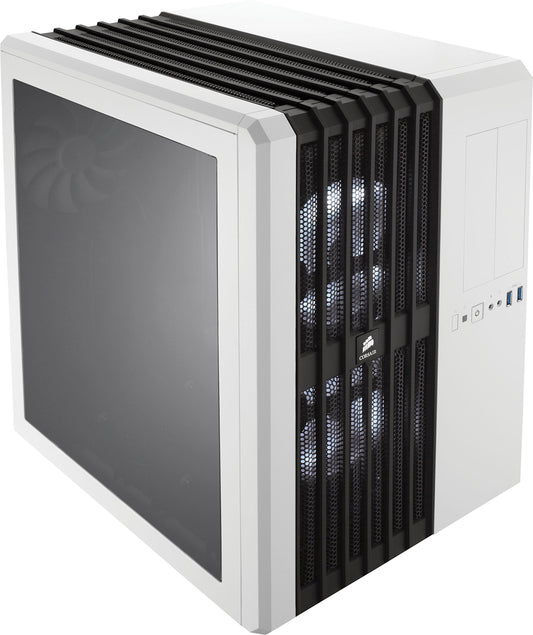 Corsair CC-9011048-WW Carbide Series Air 540 Windowed ATX High Airflow Cube Performance Computer Case with White LED Fan - Arctic White