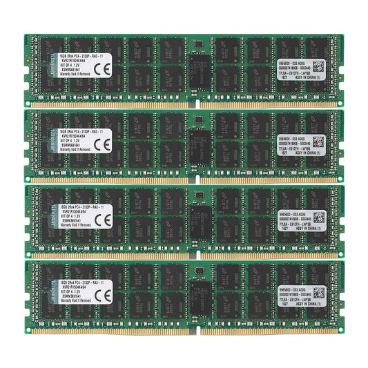 Kingston Technology 64GB RAM Kit (4x16GB) 2133MHz DDR4 ECC Reg CL15 DIMM DR x 4 with TS Server Memory (KVR21R15D4K4/64)