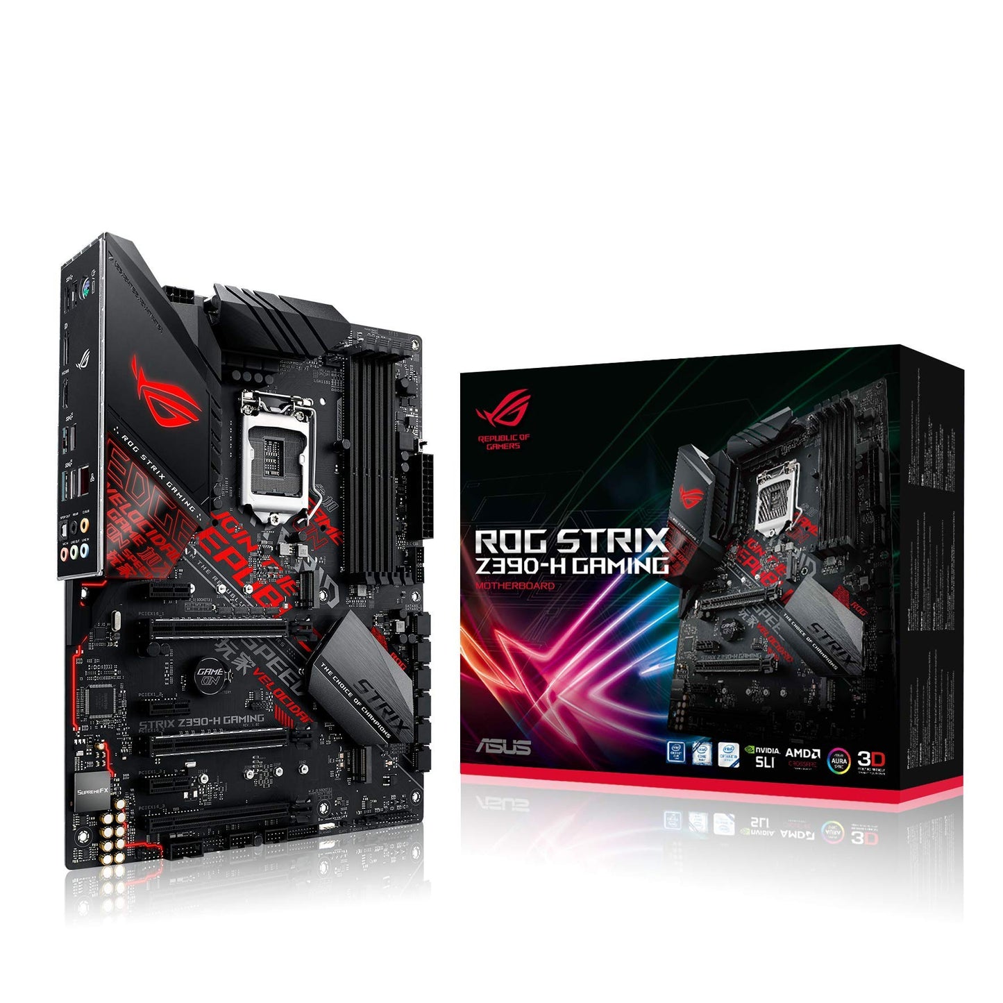 Asus ROG Strix Z390-H Gaming LGA1151 (Intel 8th and 9th Gen) ATX DDR4 DP HDMI M.2 USB 3.1 Gen2 Gigabit LAN Motherboard