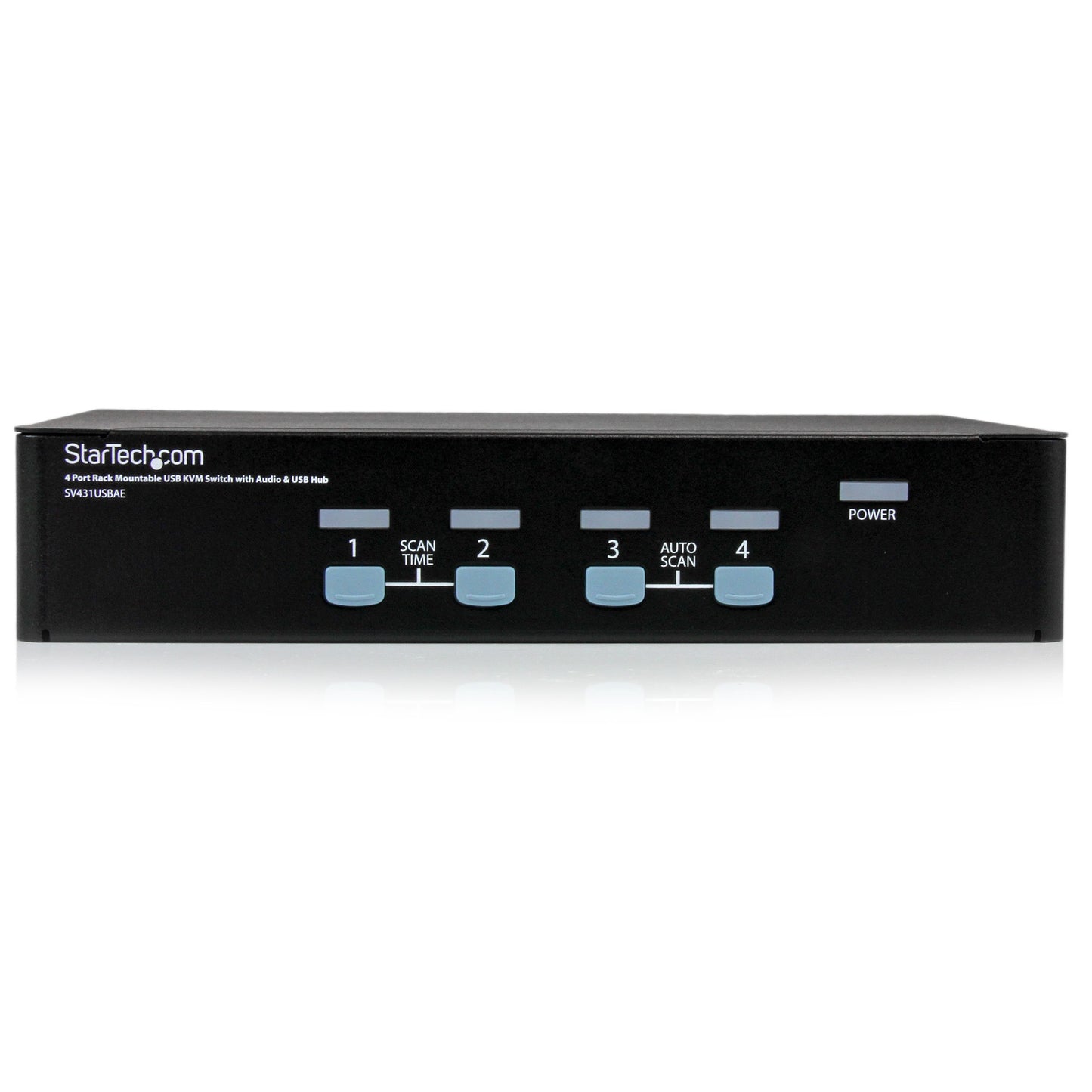 StarTech.com 4 Port Rack Mountable USB KVM Switch with Audio & USB Hub - KVM/Audio/USB Switch - 4 x KVM/Audio/USB - 1 Local User - Desktop - SV431USBAE