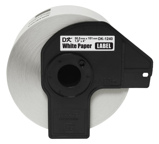 Brother 1.9 x 4 Inch Die Cut White Paper Labels 600 Count (DK1240) - Retail Packaging