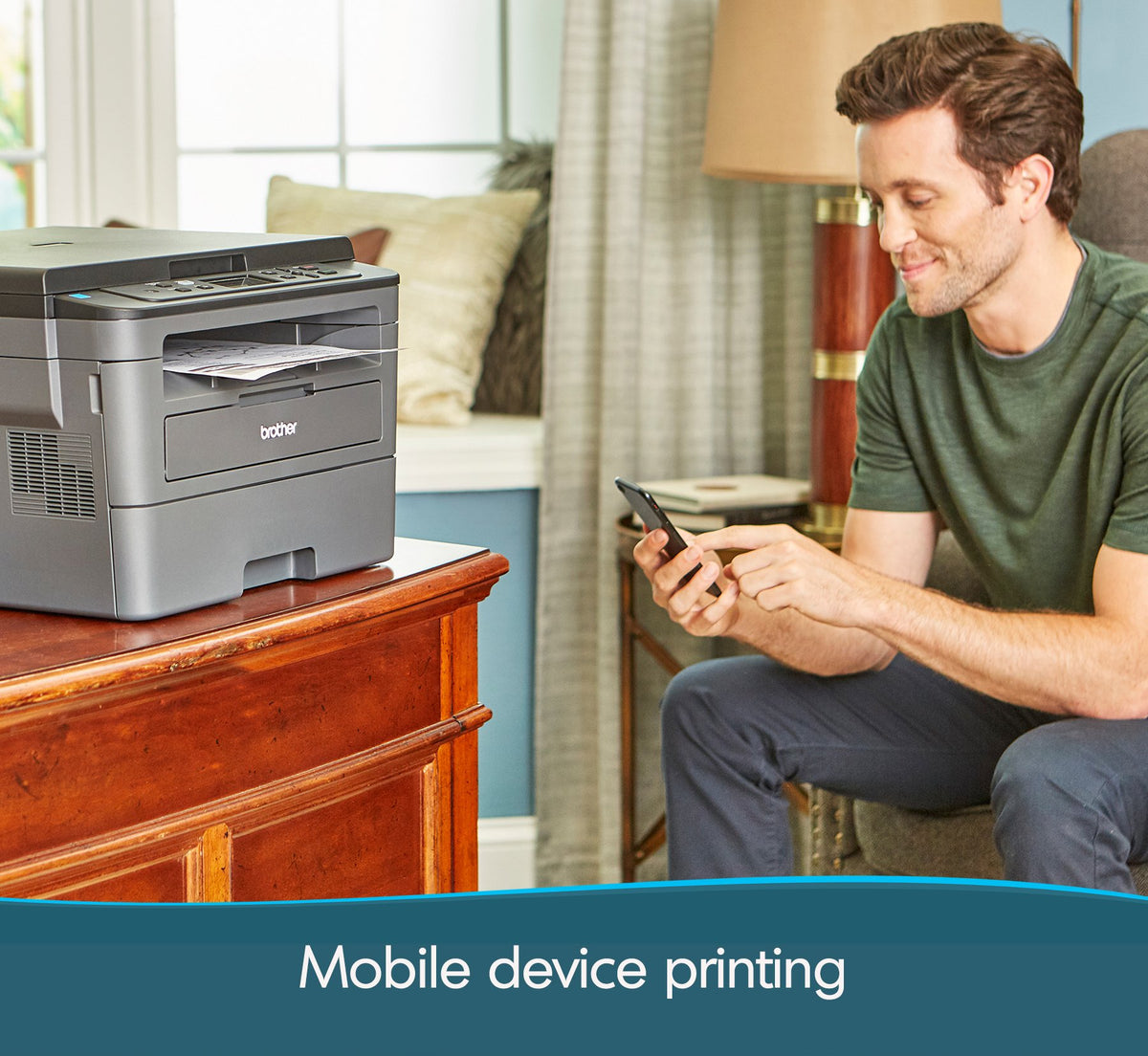 Brother HLL2390DW Wireless Monochrome Printer with Scanner & Copier, Black