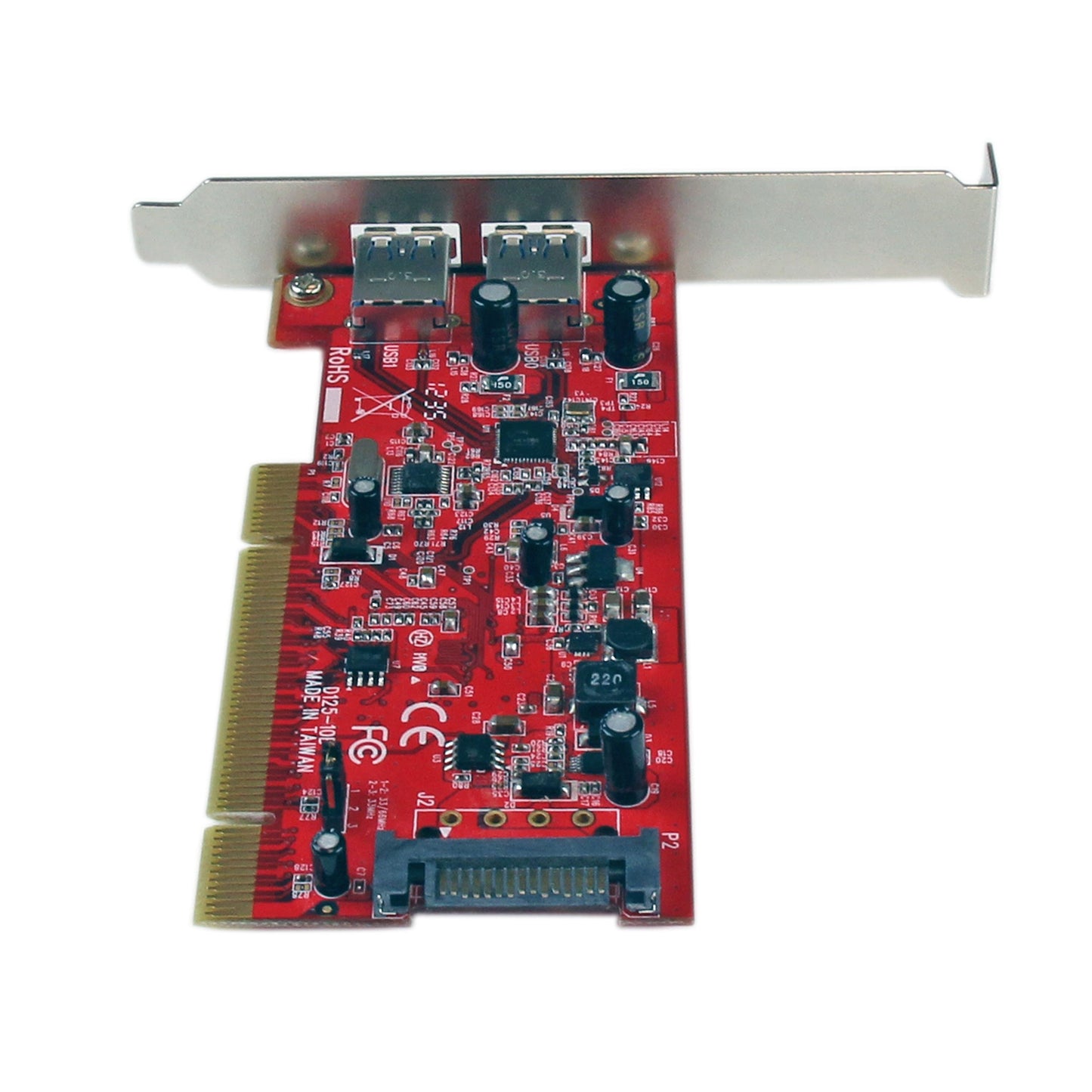 StarTech.com 2 Port PCI SuperSpeed USB 3.0 Adapter Card with SATA Power - Dual Port PCI USB 3 Controller Card (PCIUSB3S22)