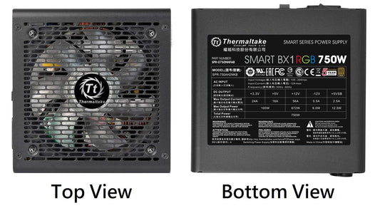 Thermaltake Smart BX1 RGB 80+ Bronze 750W SLI/Crossfire Haswell Ready Continuous Power ATX12V v2.31 / EPS 12V Non-Modular Power Supply 5 Year Warranty PS-SPR-0750NHFABU-1