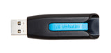 VERBATIM 16GB Store 'n' Go V3 USB 3.0 Flash Drive, Black/Blue 49176