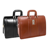 McKlein 83344 USA Morgan 17" Leather Litigator Laptop Briefcase Brown